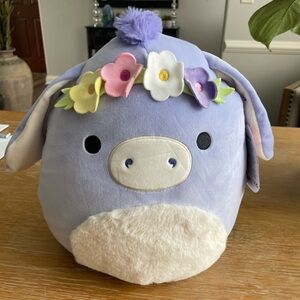 Squishmallows Purple and Cream Plush with Floral Accents